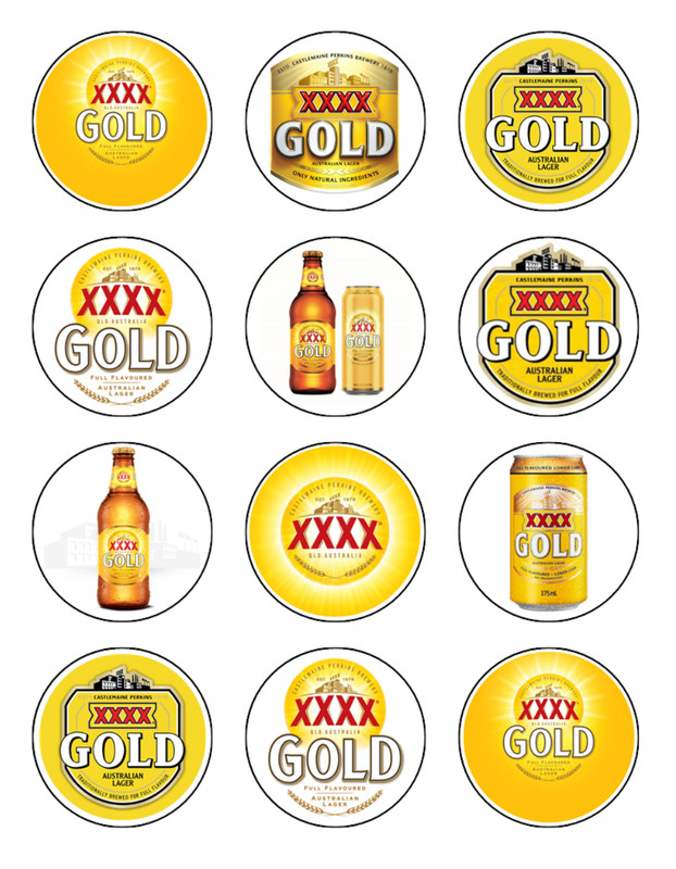 XXXX Beer Edible Cupcake Toppers - Wafer - Birthday Cake Party Decorations gallery
