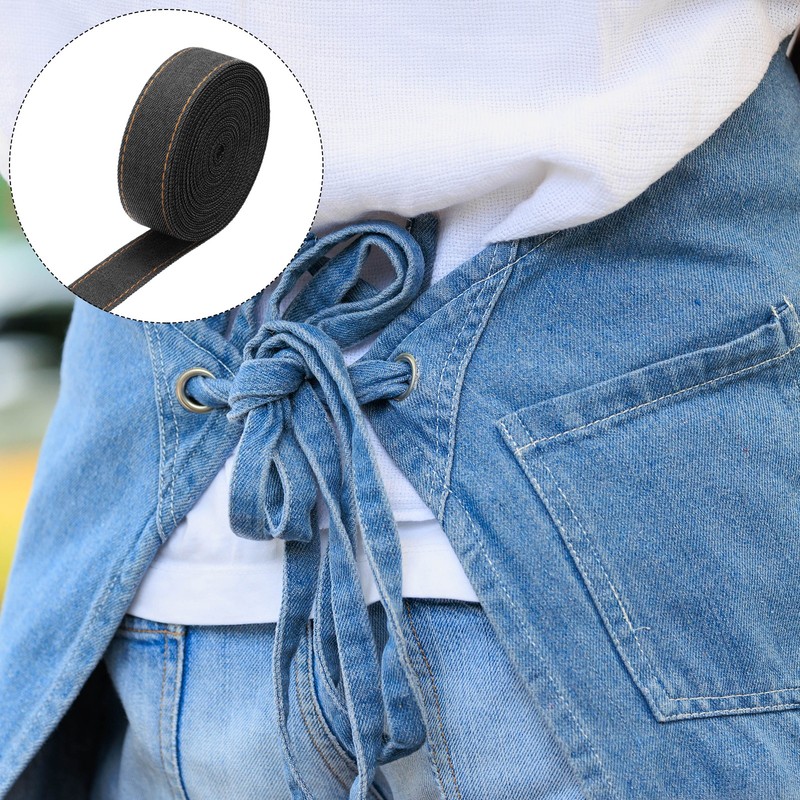 1 Inch Denim Fabric Ribbons, 5 Yards Denim Bow Jean Ribbon, Black 25mm gallery
