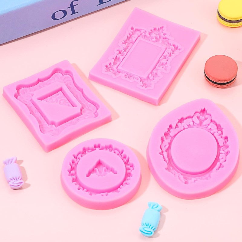 4Pcs Silicone Frame Chocolate Molds, Fondant Mold, Resin gallery