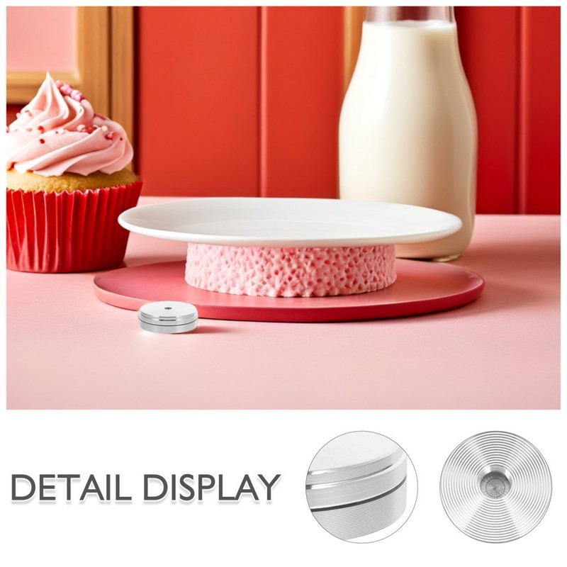 2 Pcs Swivel Dining Table Base Alloy Turntable Bearing Cake Board Aluminum for gallery