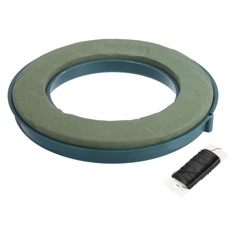 Foam Mud Block Ring Flower Foam Ring with Suction Cup 30CM Green Black