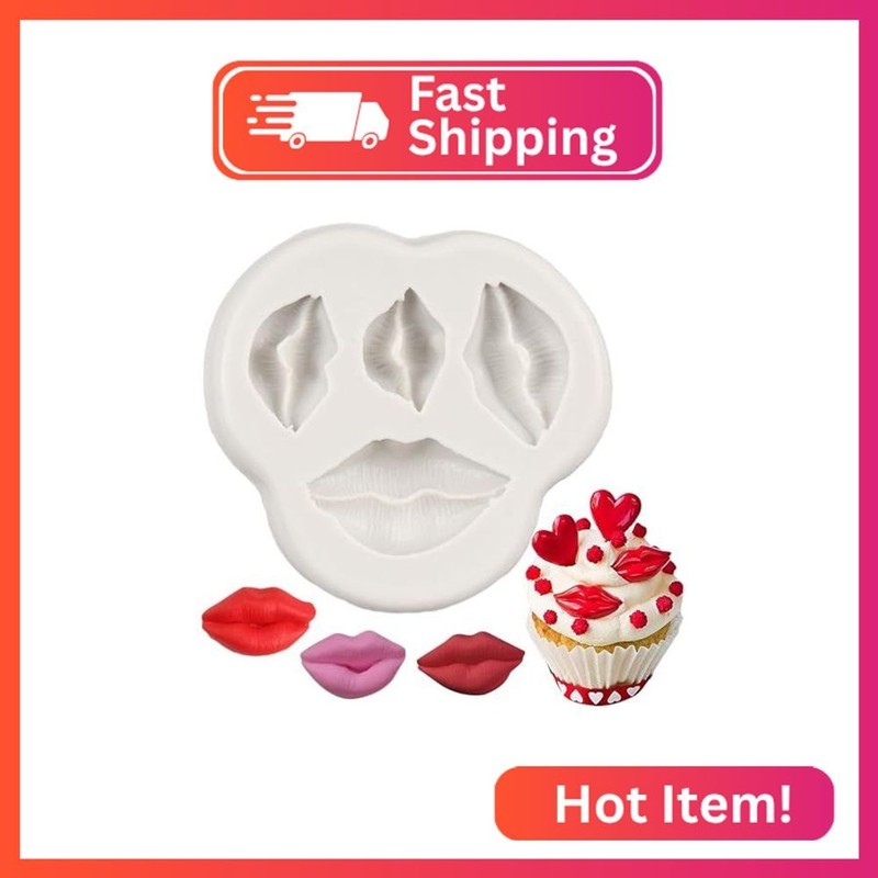 QDMOLDS Kiss Collection Fondant Candy Silicone Mold Lips Fondant Mold For Sugarc