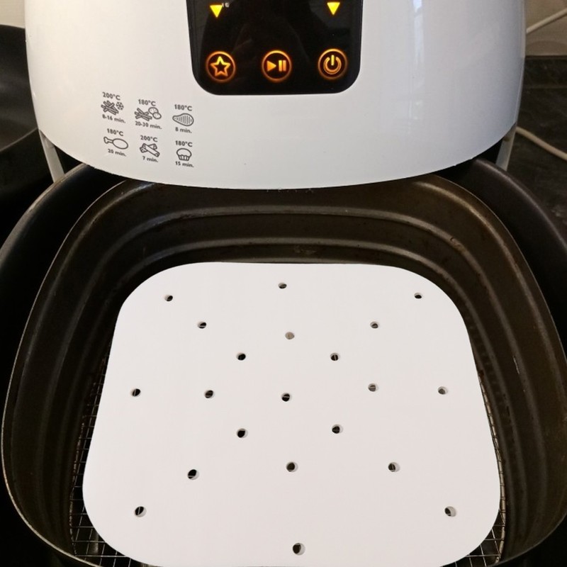 White Reusable Steamer Paper Air Fryer Liner Food Grade Non Stick Sheets gallery
