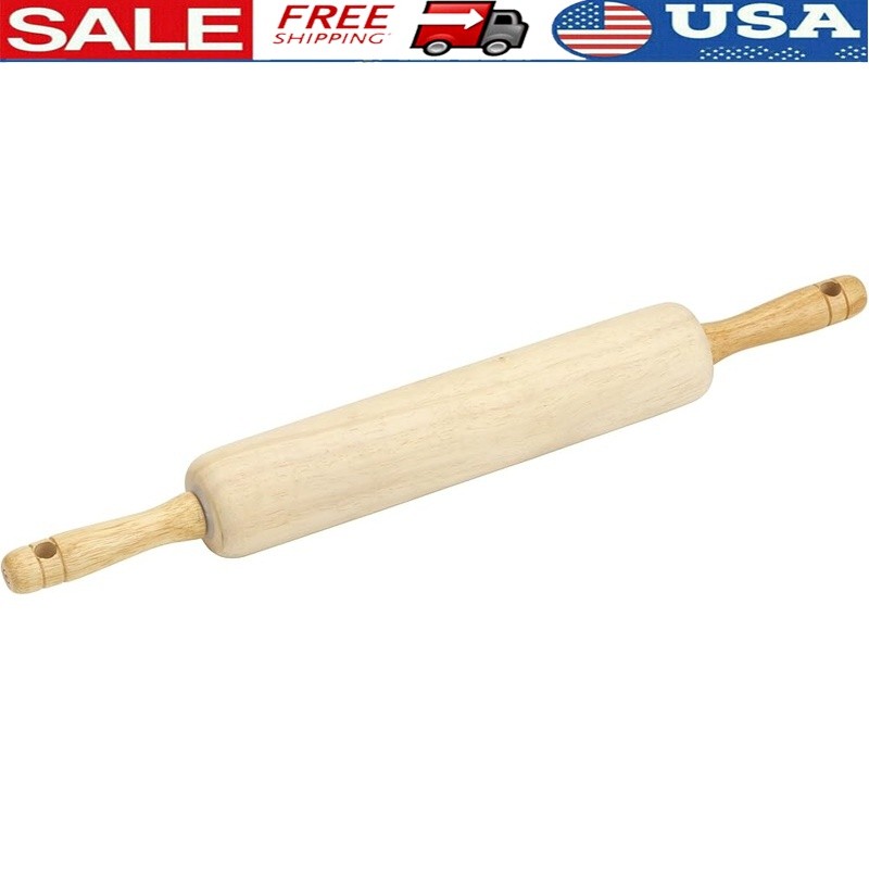 Wooden Rolling Pin 10 Inch Dough Roller Bread Cookies Pastries Kitchen Tool New