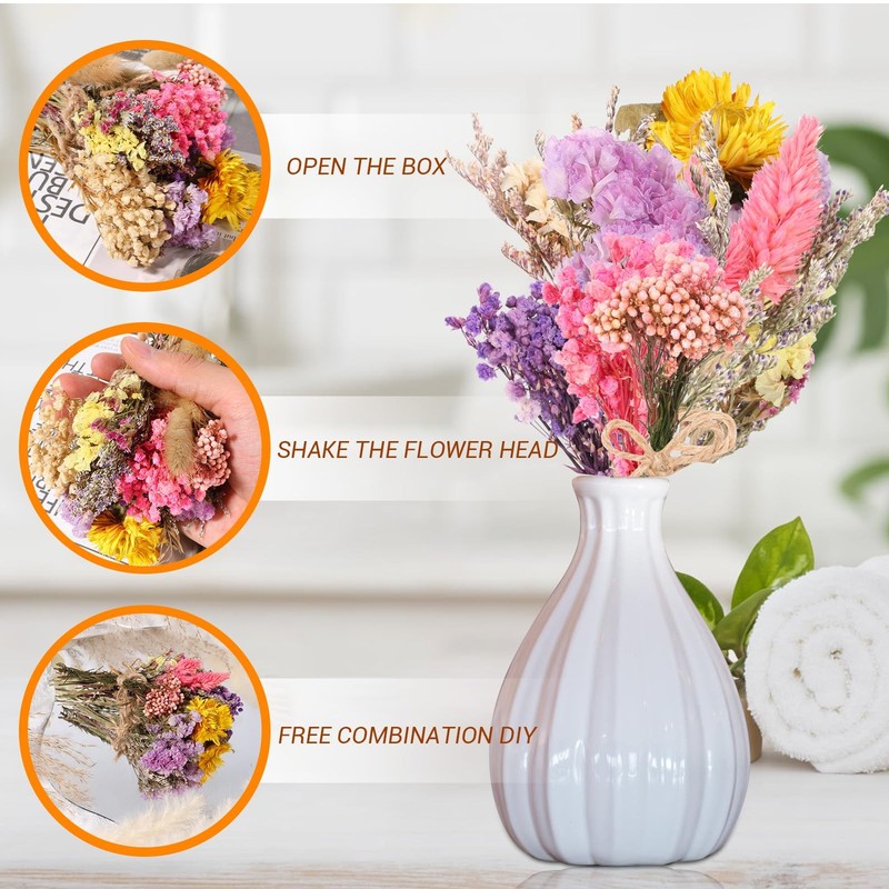 Vaipi 10 Pack Dried Flower Bouquets Various Dried Flower Combinations Stem Mini gallery