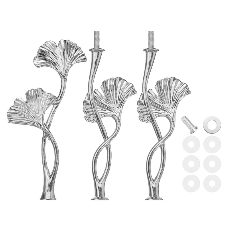 3 Tier Cake Holder with Metal Handle for Cake Plate Floral Silver