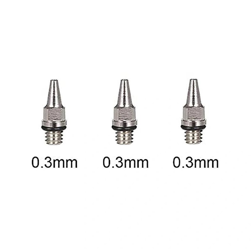 HUBEST 10Pcs Airbrush Replacement Parts Kit, 0.3mm Needle & 0.3MM, SILVER gallery