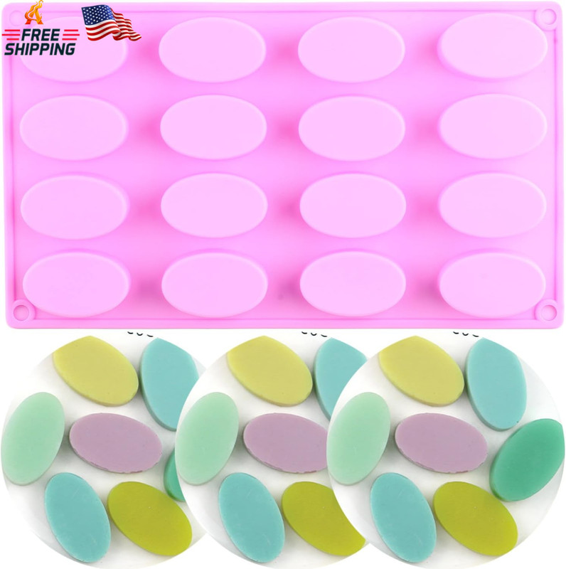 16 Cavity Oval Silicone Chocolate Molds for Chocolate Biscuit