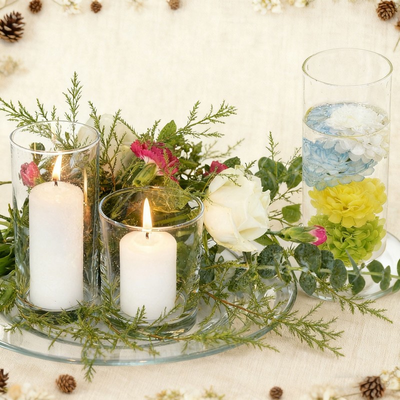 12Pcs 2"x2" Floating Flowers for Centerpieces, Cream gallery