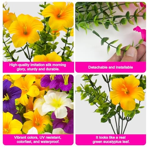 Pcs Faux Petunias Artificial Flowers for 16 - White, Yellow, Purple, Red Violet gallery
