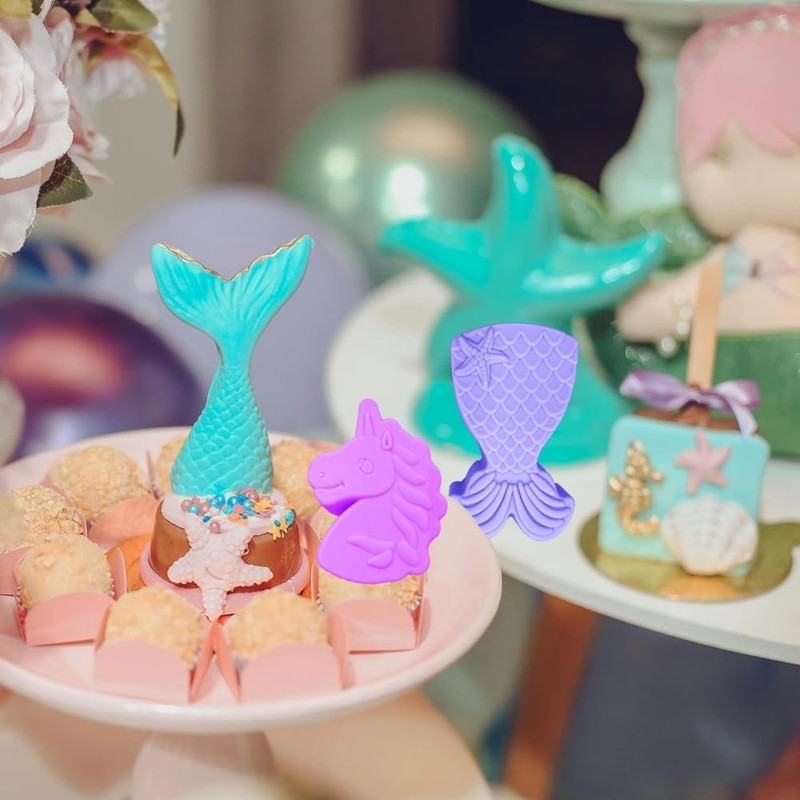 Benekiy 2 Pack Unicorn Molds Silicone 4 Cavity 3D Big Cartoon Themed Baking gallery