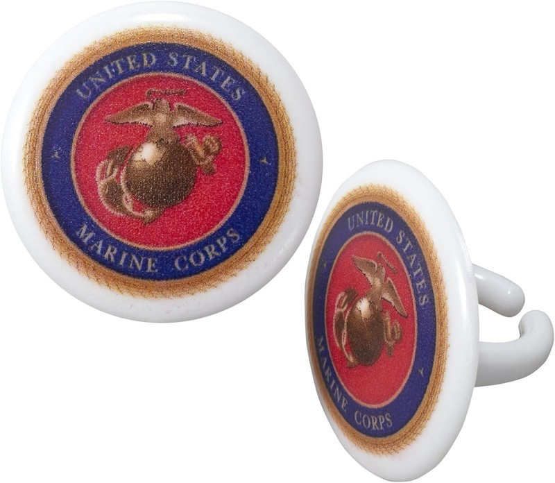 Marine Corps Cupcake Toppers, 24 United States Marine Corps Official Emblem gallery