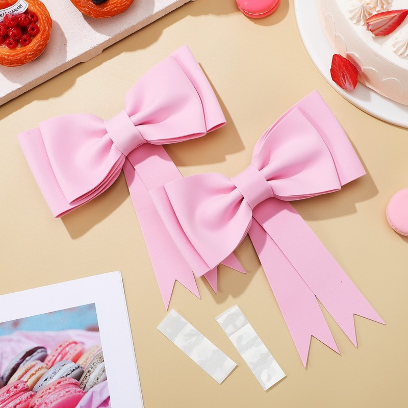 2 Pcs Birthday Decorations Bow Cake Topper Bowknot Cupcake Toppers gallery