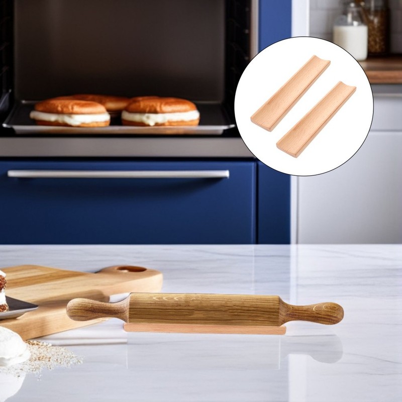 2 Pcs Rolling Pin Base Baking Roller Holder Noodle Kitchen Gadgets gallery