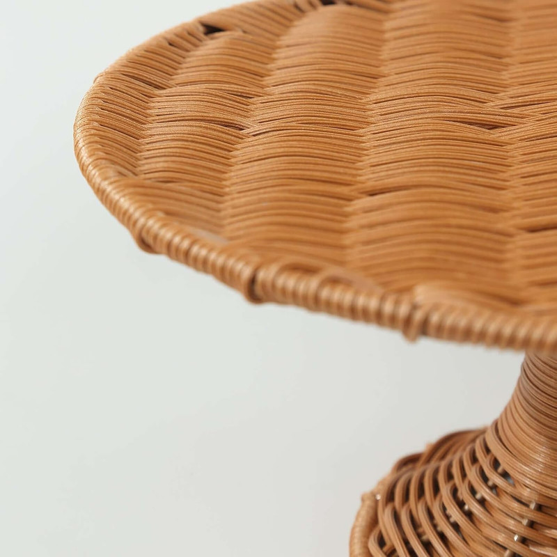 12 in Natural round Plastic Rattan Cake Stand | Wicker Cup Cake Stand Pedestal R gallery