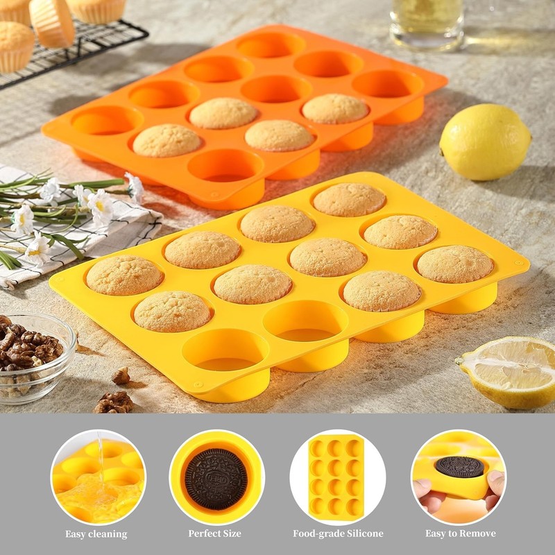 Oreo Silicone Mold 12 Cavity Round Baking Candy Chocolate Cookie Mold gallery