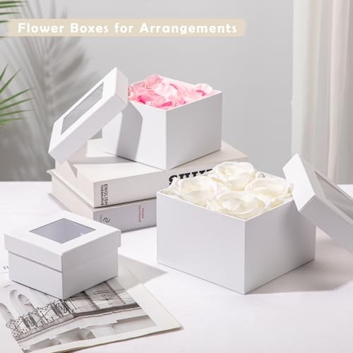 Square Gift Boxes with Lids - Set of 4 Gift Boxes with Clear Window for White gallery