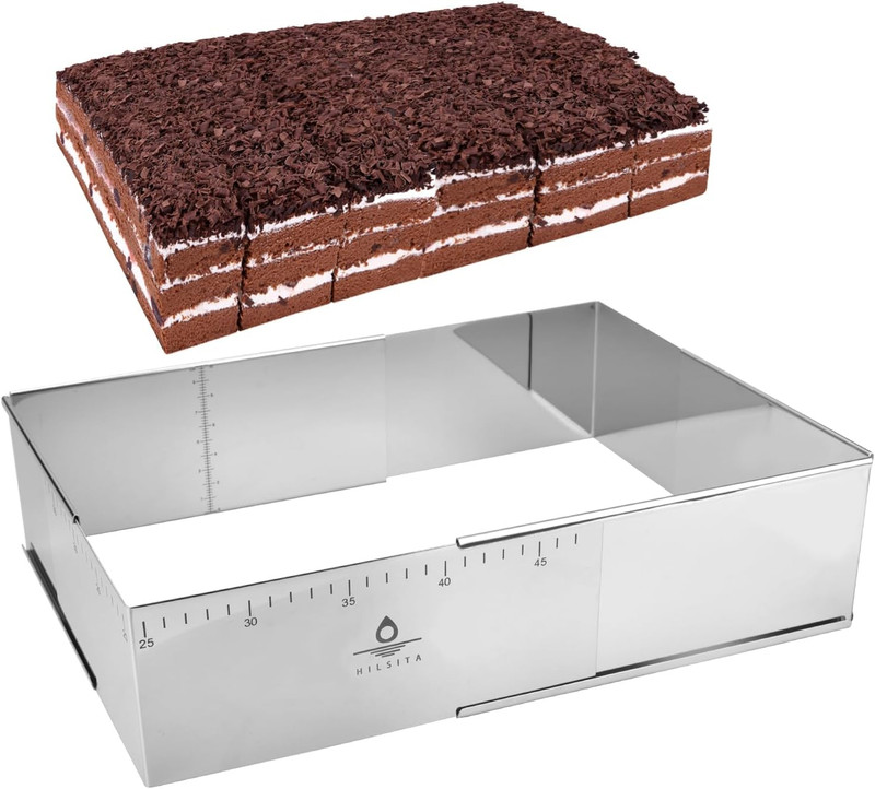 Adjustable Rectangle Mousse Cake Ring Mold - Extendable Stainless Steel Rectangl gallery