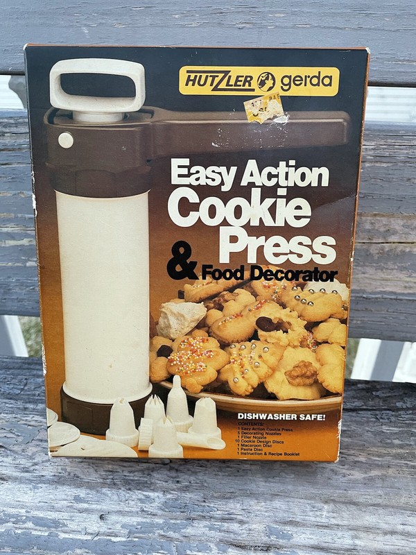 Hutzler Easy Action Cookie Press & Food Decorator Kit Baking #695 1983 COMPLETE