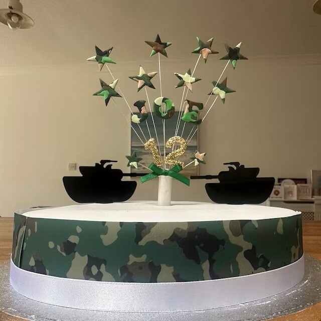 Army Tank Shaped Cake Toppers Many Colours & Sizes Plane or Engraved gallery