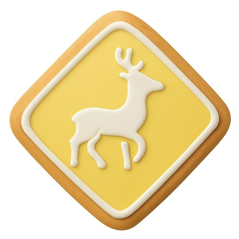 Wildlife Crossing Sign Cookie Cutter & Stamp, Fondant & Clay - 4x4 gallery