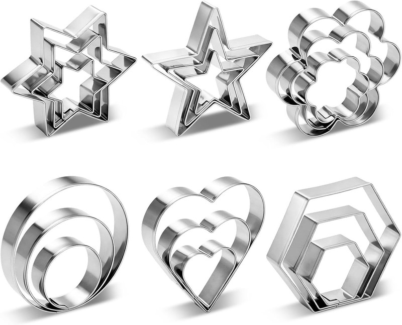 Cookie Cutters,18 Pcs Stainless Steel Cookie Cutters Variety Pack with Box | ... gallery