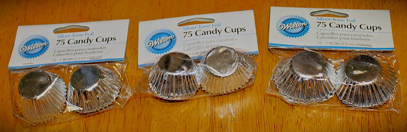 Wilton ~ 75 Count SILVER-TONE CANDY CUPS #415-307 – Paper Lined – Set of 3 – New