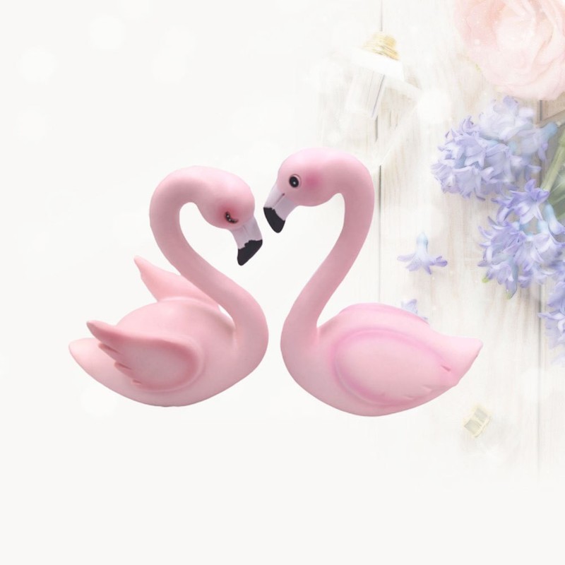 2 Pcs Cake Topper Decorations Flamingo Party Favors Bird Ornament gallery