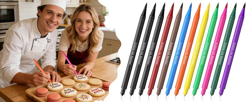 3pcs White Edible Markers for Cookie Decorating, Edible Pen with Upgraded Smooth gallery