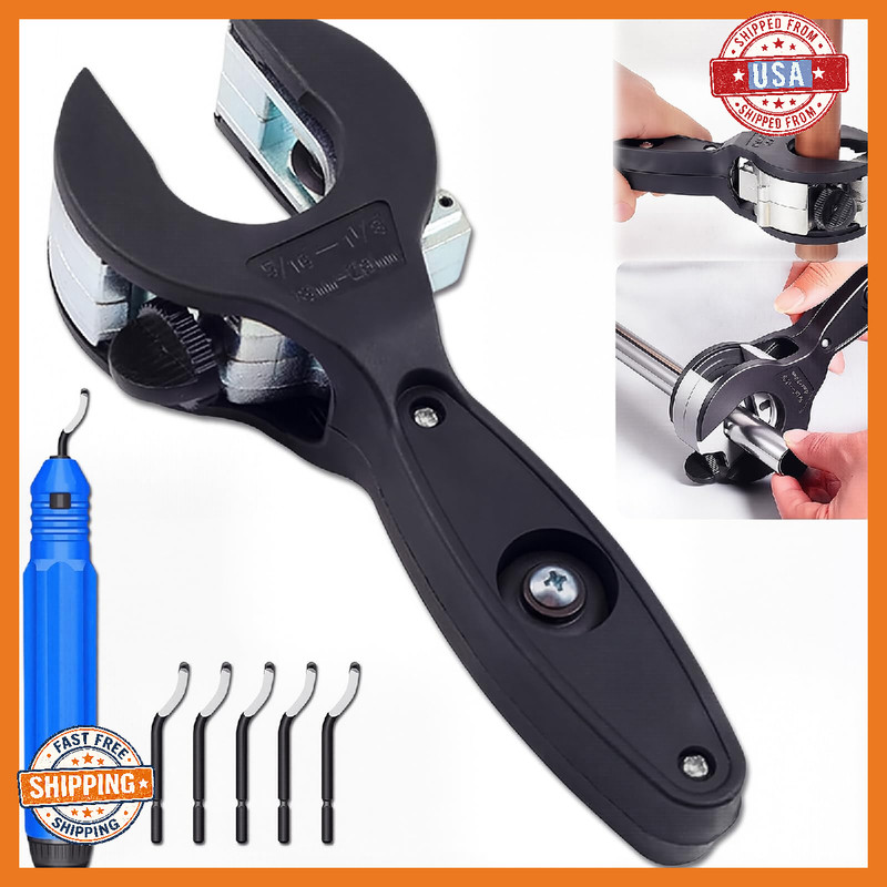Ratcheting Copper Pipe Cutter 5/16 to 1 1/8 inches Compact Tubing Cutter with De