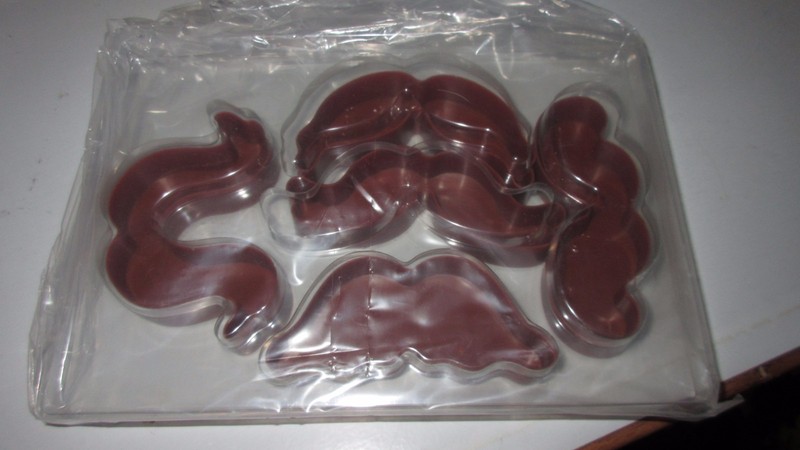 FRED BRAND MUNCHSTACHES 5 MOUSTACHE SHAPED COMBINATION COOKIE CUTTERS & STAMPER gallery