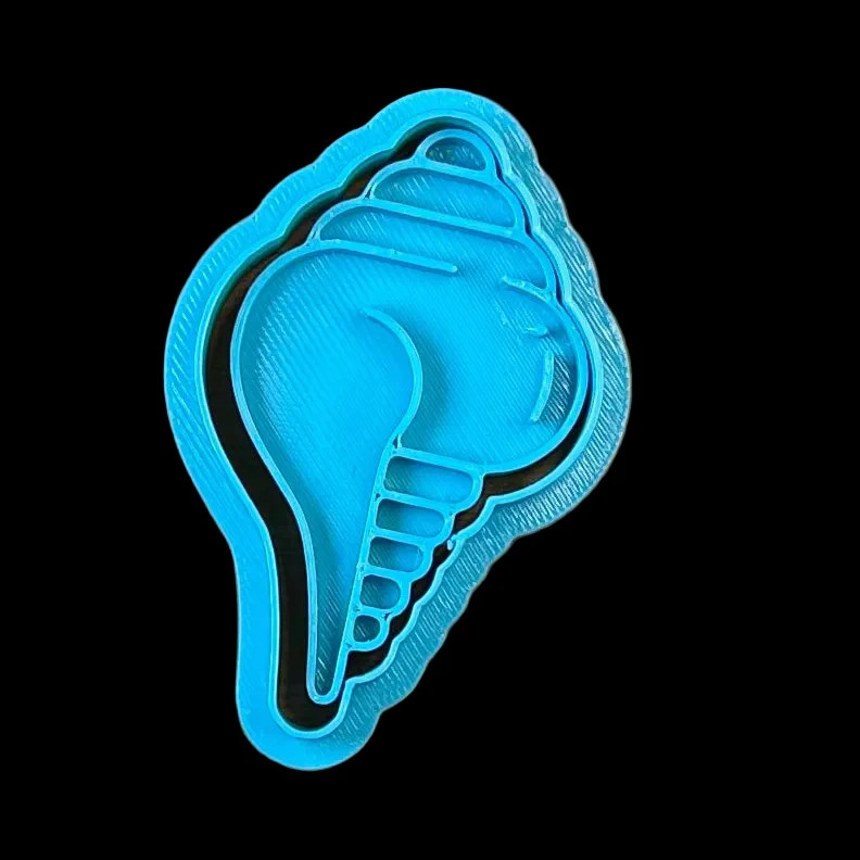 Sea Shell - Custom 3D Printed Cookie Cutter + Stamp Combo gallery