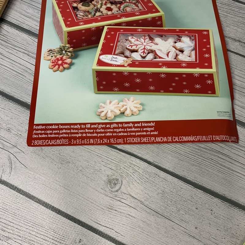 2 Paper Christmas Packaging Box for Candy Cookie Baking Gift Boxes Decor Sticker gallery