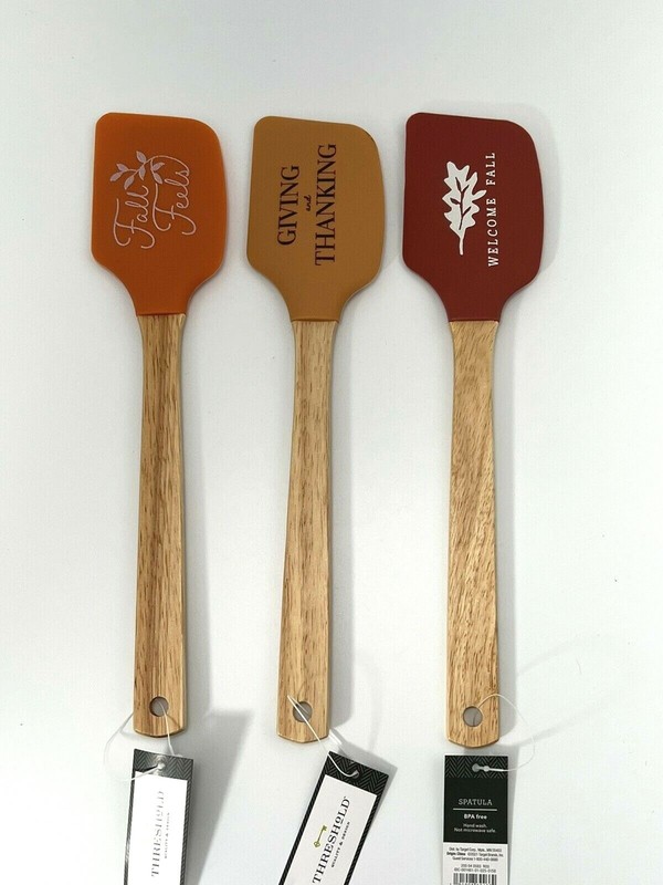 Set of 3 Threshold Kitchen Spatulas Giving Thanking, Welcome Fall, Thanksgiving
