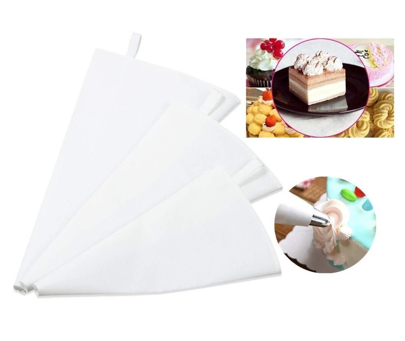 Joyeee 3 Pcs Pastry Bags Reusable, 3 Sizes professional Thick Cotton Icing Pa... gallery