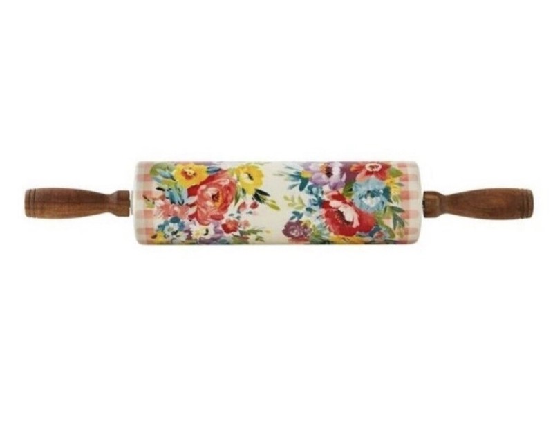 The Pioneer Woman Sweet Romance Blossoms Ceramic Rolling Pin. Great Gift! gallery