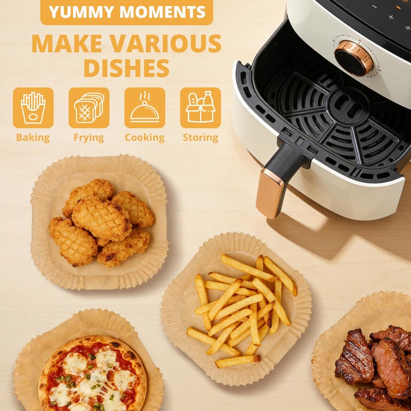 100PCS Air Fryer Disposable Paper Liner Non-stick Parchment Oil-proof Liners gallery