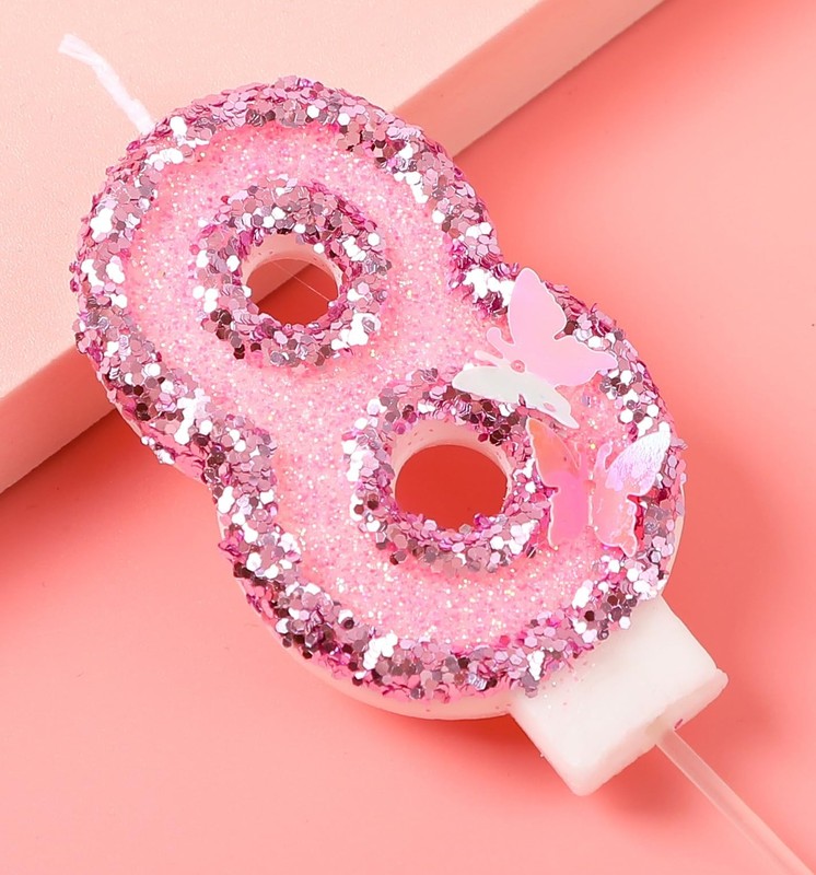 Kinsynko Number 18 Candle Pink Sequins 18 Birthday for Princess gallery