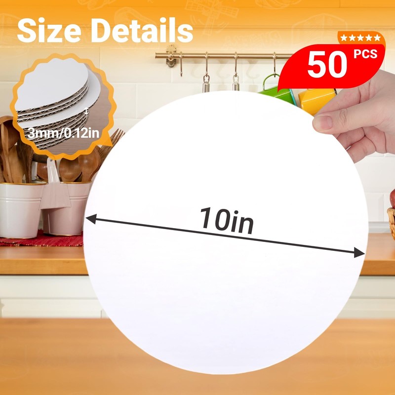 White Cake Circles 50 Pack 10 inch Corrugated Cardboard Round Greaseproof gallery