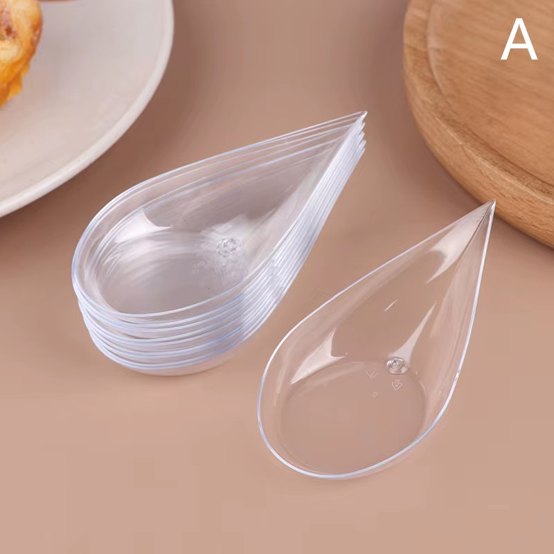 10Pcs Transparent Mini Appetizer Plates Ice Cream Cup Plastic Fruit Candy Cake J