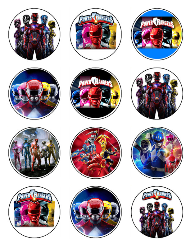 Power Rangers Edible Cake Toppers Icing Cake Superhero Decorations (3 Designs)