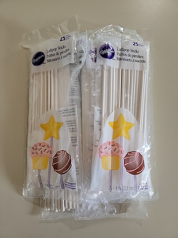 Wilton Lollipop Sticks 8" 25/Pkg- Lot Of 6 Brand New gallery