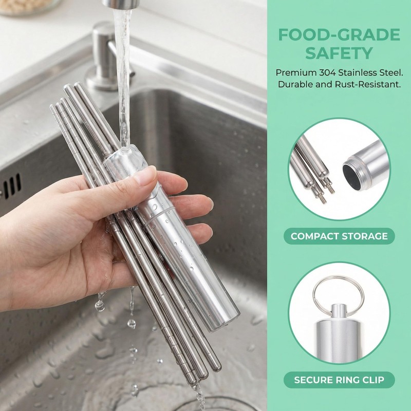 Folding Chopsticks - Portable Travel Utensils Chopsticks with Storage Case, 3... gallery