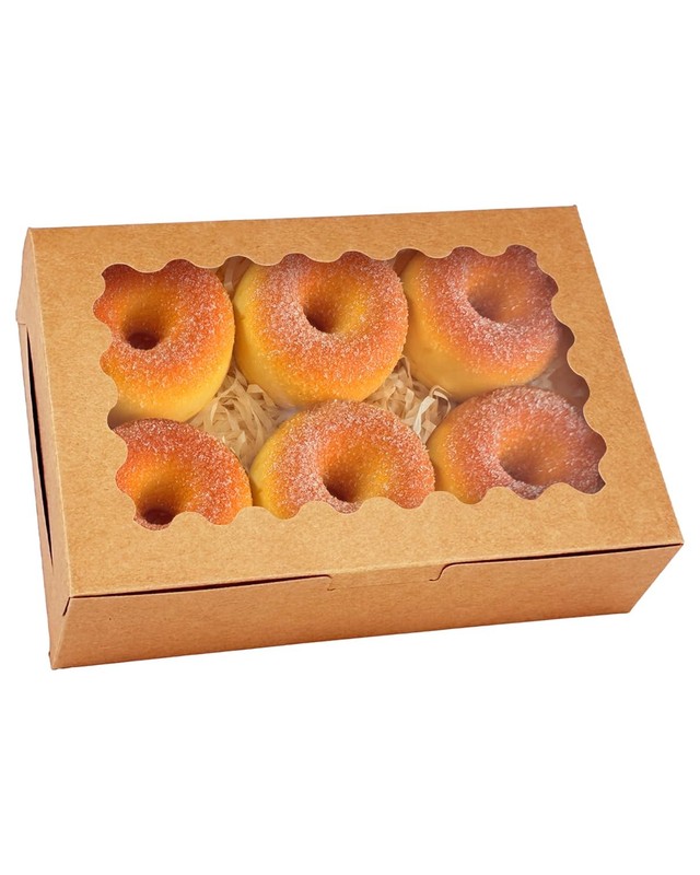 9x6x2.5 Inch Brown Cookie with Window 15Pcs Pastry Macaron Bakery For Packaging gallery