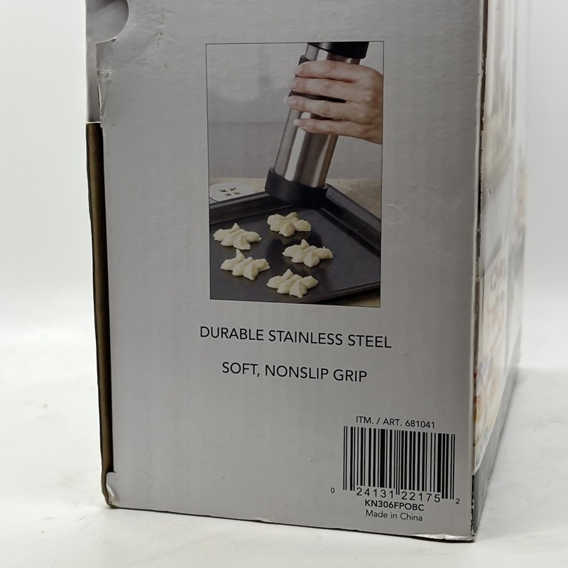 KitchenAid Cookie Press Set Stainless Steel/ Black 12 Disc Shapes New gallery
