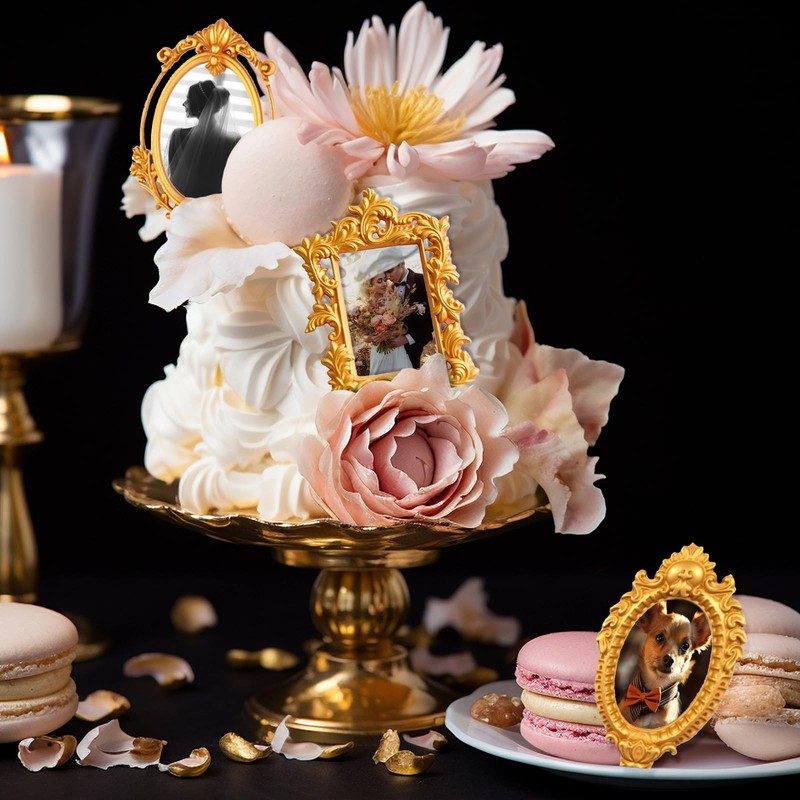 4 Pcs Baroque Style Photo Frame Silicone Molds for Clay Chocolate Candy gallery