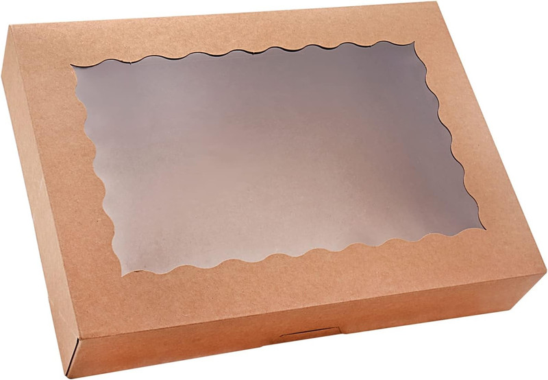 50-Pack Bakery Boxes with Window, 12" X 8" X 2.5" Cookie Boxes, Treat Boxes, Lar gallery