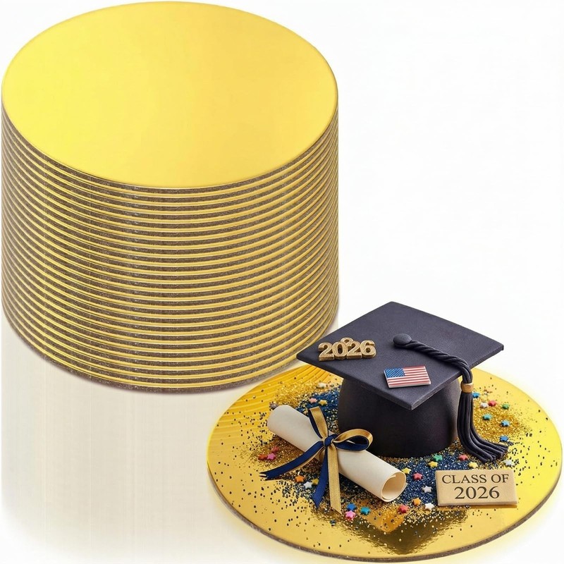 4 Inch Cake Boards Mini Round Cake Stands Dessert Displays Tray Proof Grease ...