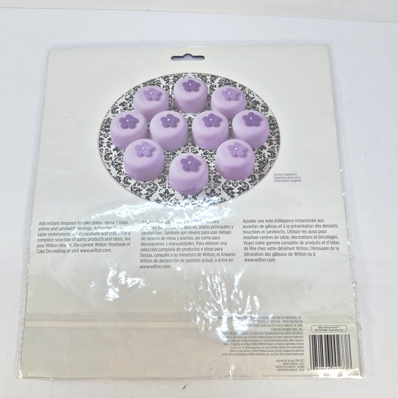 Wilton 10" Damask Paper Doilies Black White Round Cake Party Decor 10 Count NEW gallery