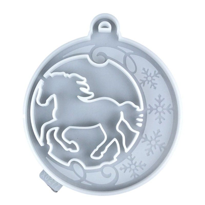 Silicone Round Pendant Mold Christmas Tree Horse Hangings Home Decoration Mould gallery